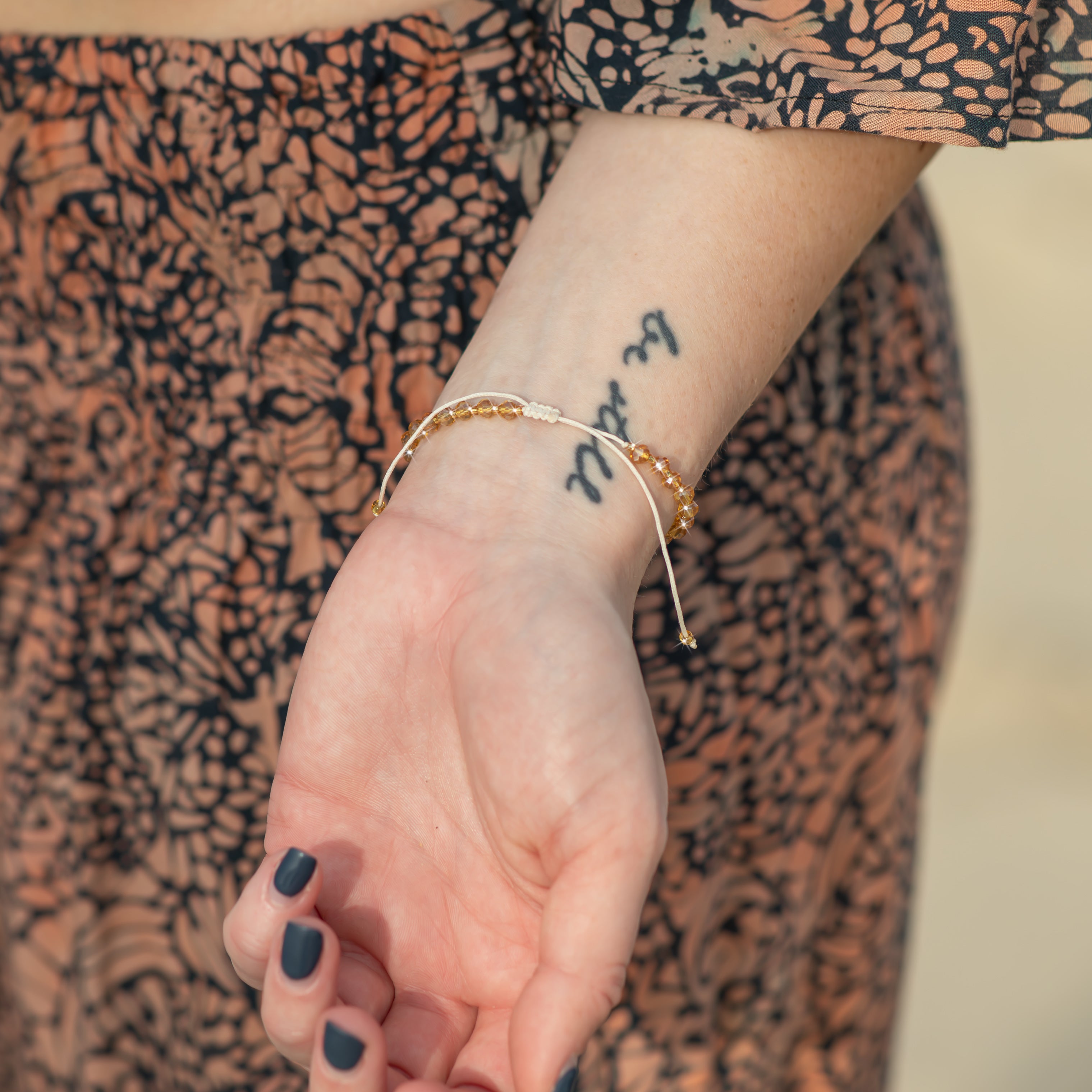 Golden Hour Beaded String Bracelet