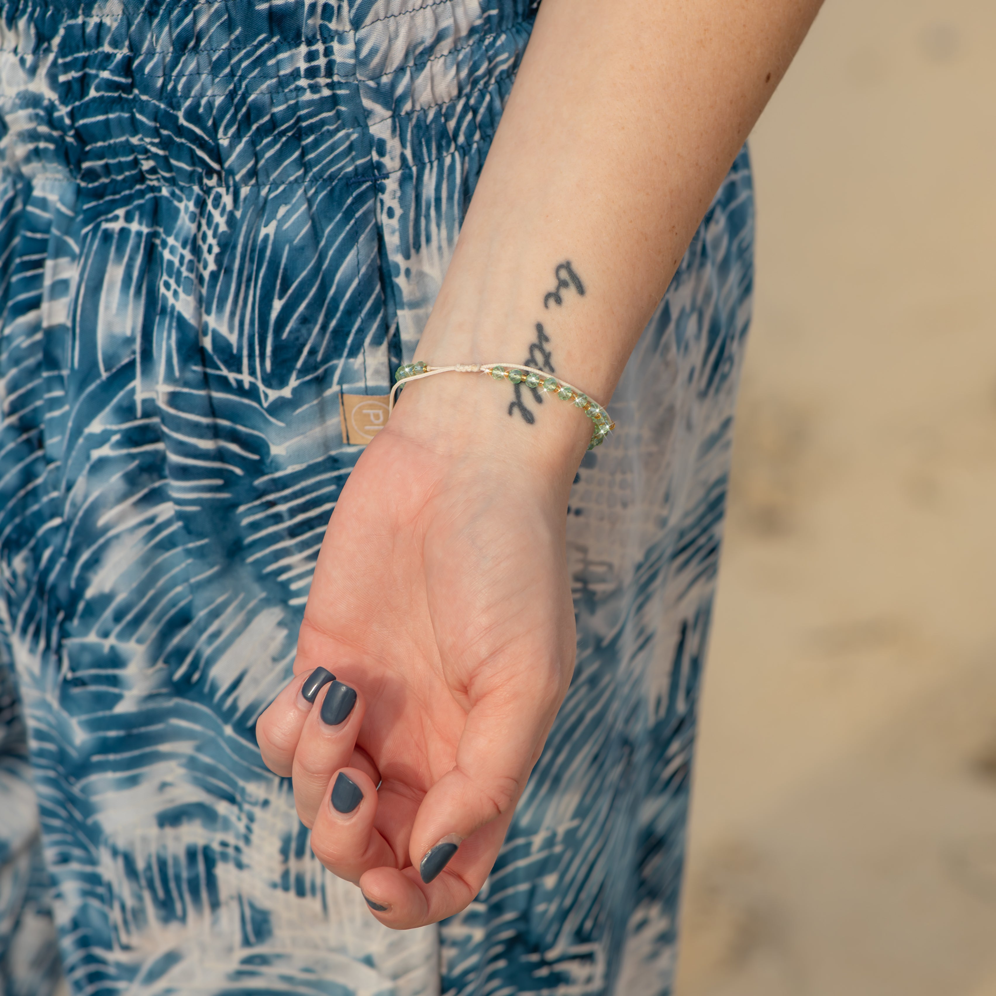 Golden Ivy Beaded String Bracelet