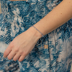 Ocean Blue Beaded String Bracelet